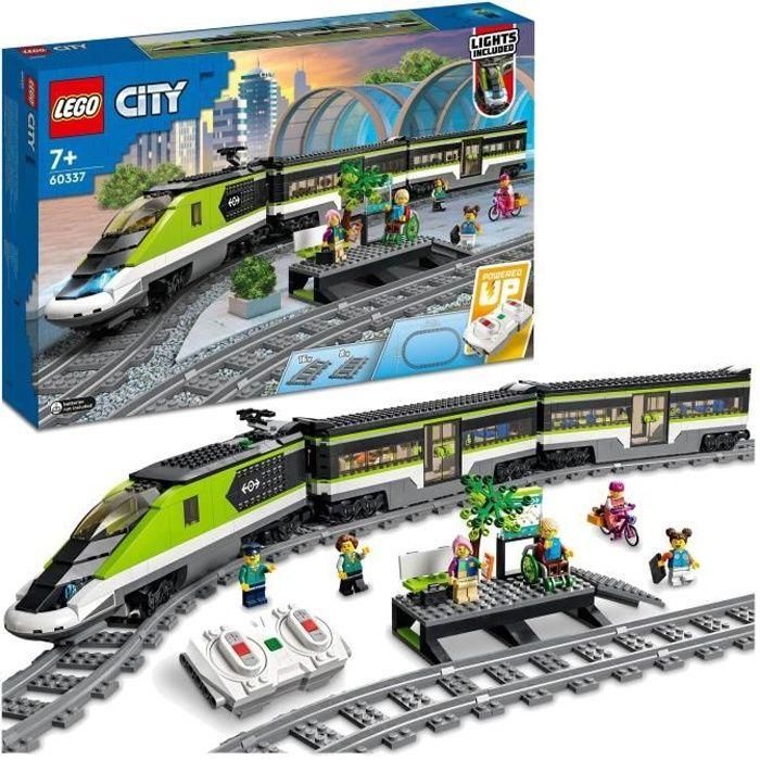 LEGO 60337 City Express Tren de pasajeros, juguete de locomotora de control remoto con faros, vías, vagón de comida, a partir de 7 años LEGO 60337 City Express Tren de pasajeros, juguete de locomotora de control remoto con faros, vías, vagón de comida, a partir de 7 años