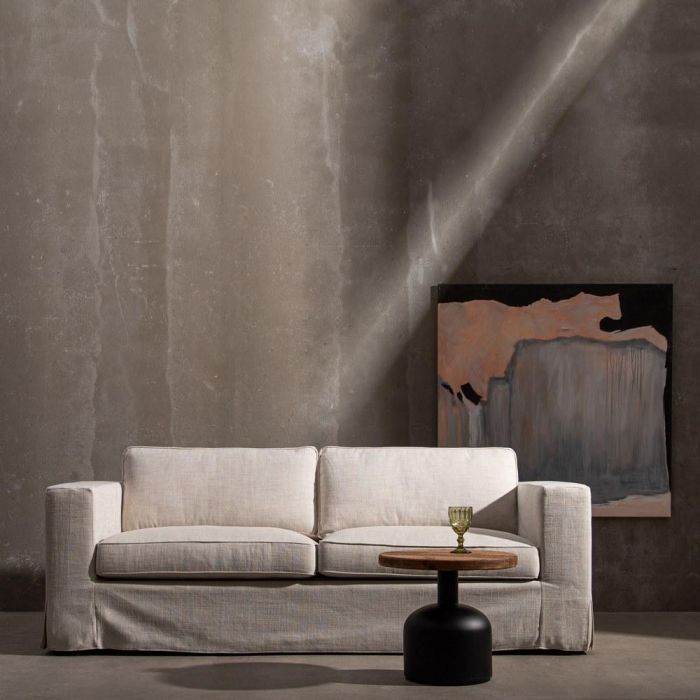 Sofá 3 Plazas Beige Tejido Siena 222 X 95 X 80 cm