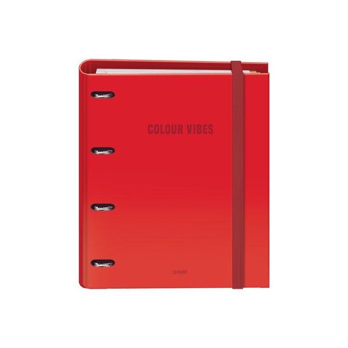 Carpebloc Dohe Colour Vibes A4 4 Anillas Mixtas 35 Mm Con Recambio 100Hj. 90Gr. Cuadric.5X5 Rojo