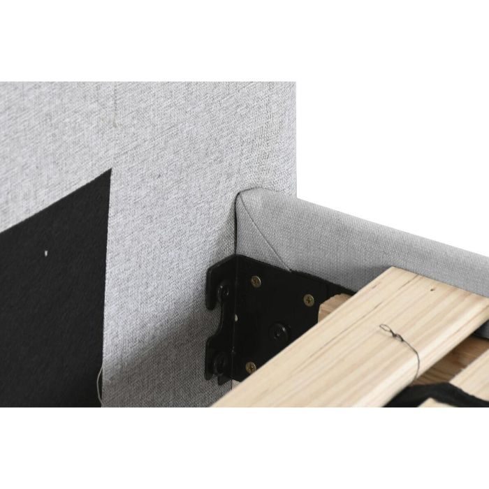 DKD Home Decor Cama Urban Gris Claro 219 x 104 x 170 cm para colchón de 150x200 - Poliéster y Madera 2