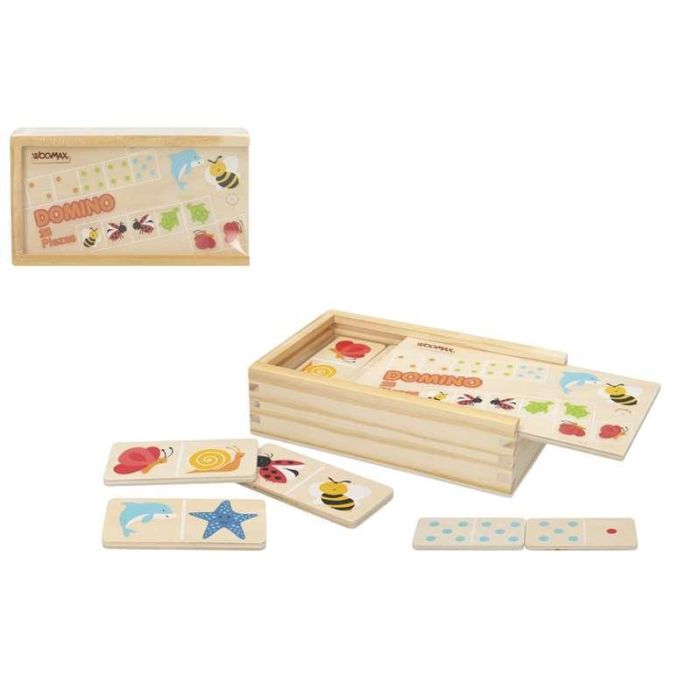 Woomax Dominó de Animales de Madera 28 Piezas - Juego Infantil para Niños a partir de 2 Años 0 Woomax Dominó de Animales de Madera 28 Piezas - Juego Infantil para Niños a partir de 2 Años 0