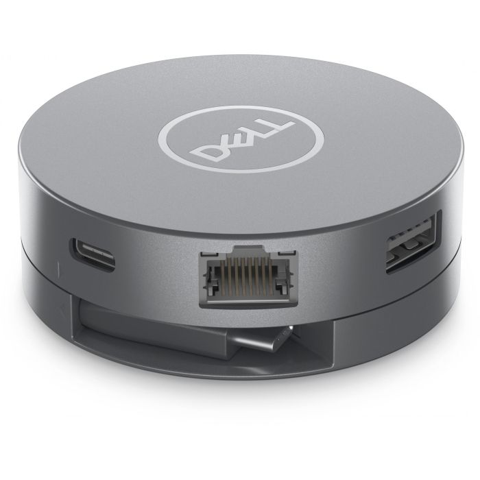 Dell DA305 Adaptador multipuerto USB-C 6 en 1: 2xUSB 3.2, HDMI 2.0, DisplayPort, Ethernet Gigabit, VGA – Plata