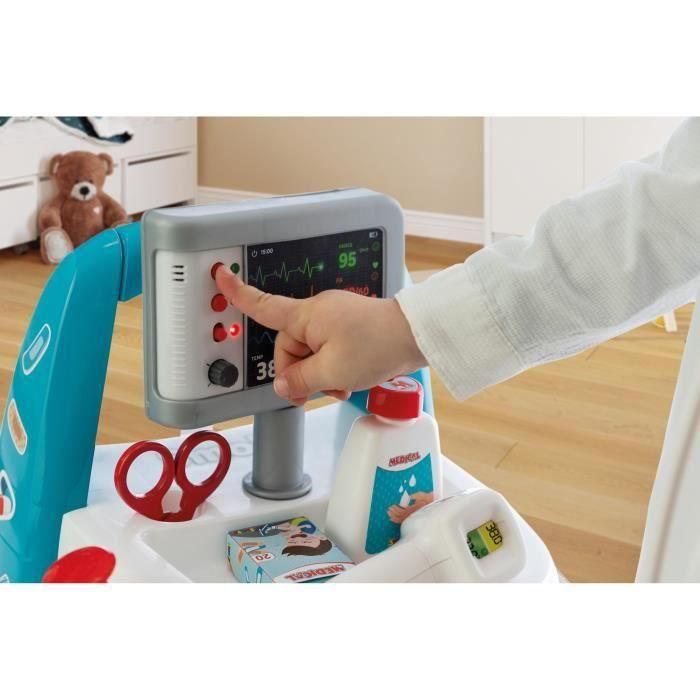 Smoby Carrito Médico Electrónico de Juguete con Ruedas, Jeringa, Estetoscopio, Termómetro y Tijeras 2 Smoby Carrito Médico Electrónico de Juguete con Ruedas, Jeringa, Estetoscopio, Termómetro y Tijeras 2