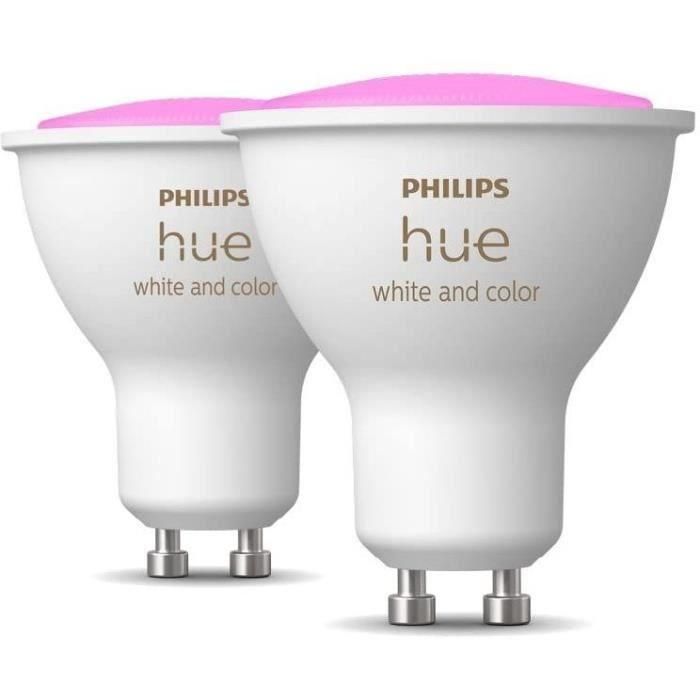 Philips Hue Bulbs LED conectado White & Color Ambiance Gu10, Bluetooth, paquete de 2, trabaja con Alexa, Google y HomeKit 2