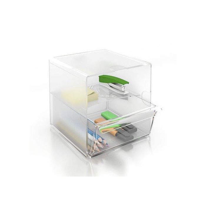 Archivo 2000 Organizador Archicubo Divisor 1 Cajón + 1 Compartimento 190x150x150 mm Cristal Transparente