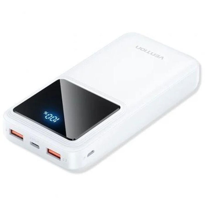 Vention FHLW0 Powerbank 20000mAh 22.5W Carga Rápida, Pantalla Digital, 3 Puertos USB-C USB-A Micro-USB, Blanco, Apto Viaje Avión