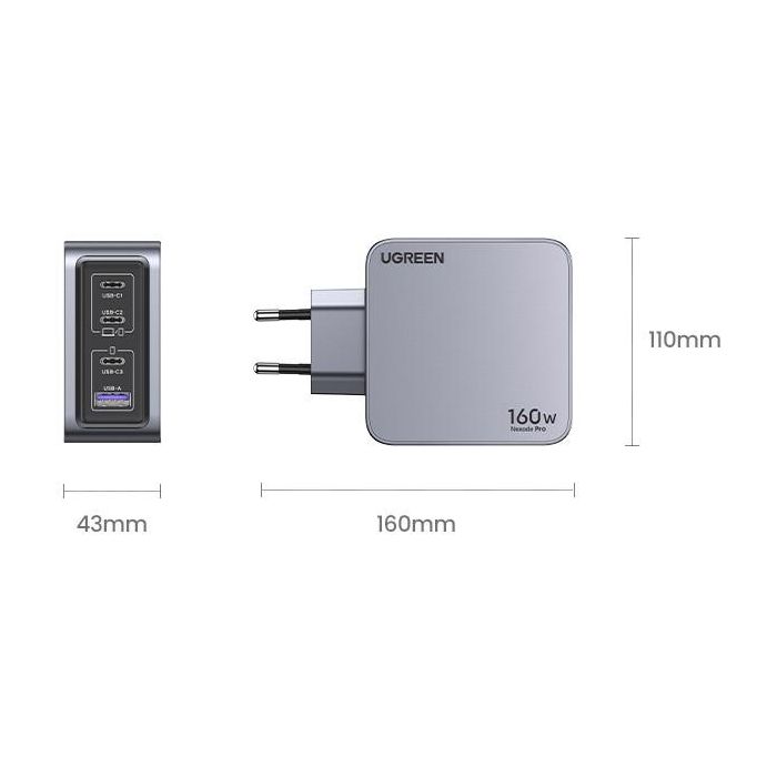 UGREEN Nexode Pro 160W GaN Charger with USB-C Cable 4 UGREEN Nexode Pro 160W GaN Charger with USB-C Cable 4