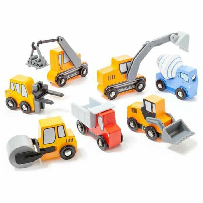 Molto Camiones de Construcción de Madera, Set de 7 Piezas, Juguete Infantil, Edad Mínima 1 Año