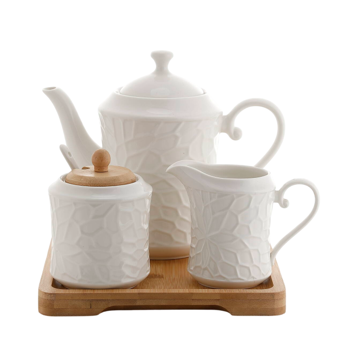 Tetera Basicos DKD Home Decor Blanco 21 x 20.5 x 23 cm Set de 4 Tetera Basicos DKD Home Decor Blanco 21 x 20.5 x 23 cm Set de 4