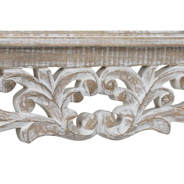 DKD Home Decor Consola Indio de Madera de Mango Natural y Blanco, Desmontable, 100.5 cm Ancho x 39 cm Fondo x 79 cm Alto 2 DKD Home Decor Consola Indio de Madera de Mango Natural y Blanco, Desmontable, 100.5 cm Ancho x 39 cm Fondo x 79 cm Alto 2
