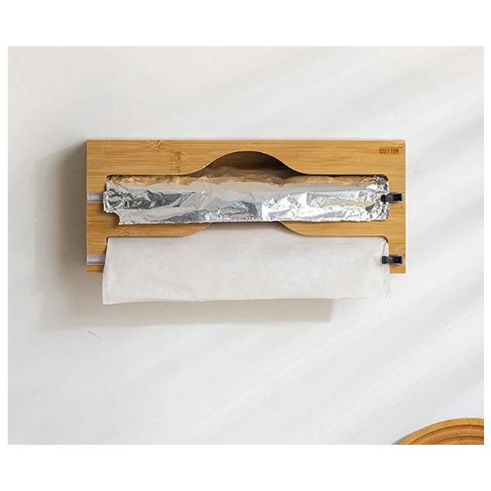 Quttin Dispensador Aluminio-Film de Bambú 33x14.2x7.1 cm 1