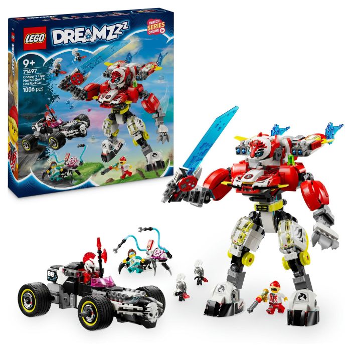 LEGO 71497 DREAMZzz Meca Tigre de Cooper y Bólido de Zero, Juego de Construcción, 1006 Piezas, 9+ Años