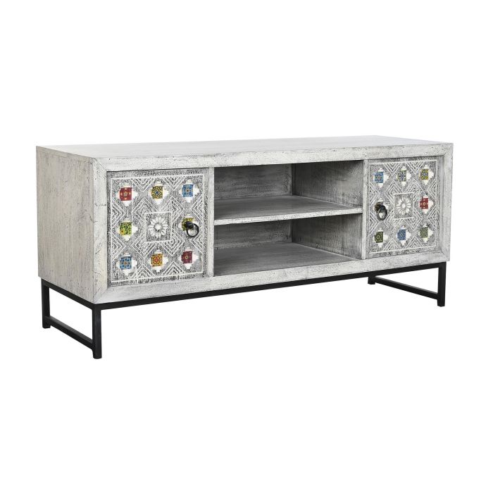 DKD Home Decor Mueble Tv Indio 130 x 56 x 40 cm Beige Gris DKD Home Decor Mueble Tv Indio 130 x 56 x 40 cm Beige Gris