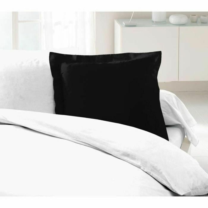 LOVELY HOME Juego de 2 fundas de almohada 100% algodón 63x63 cm - Negro