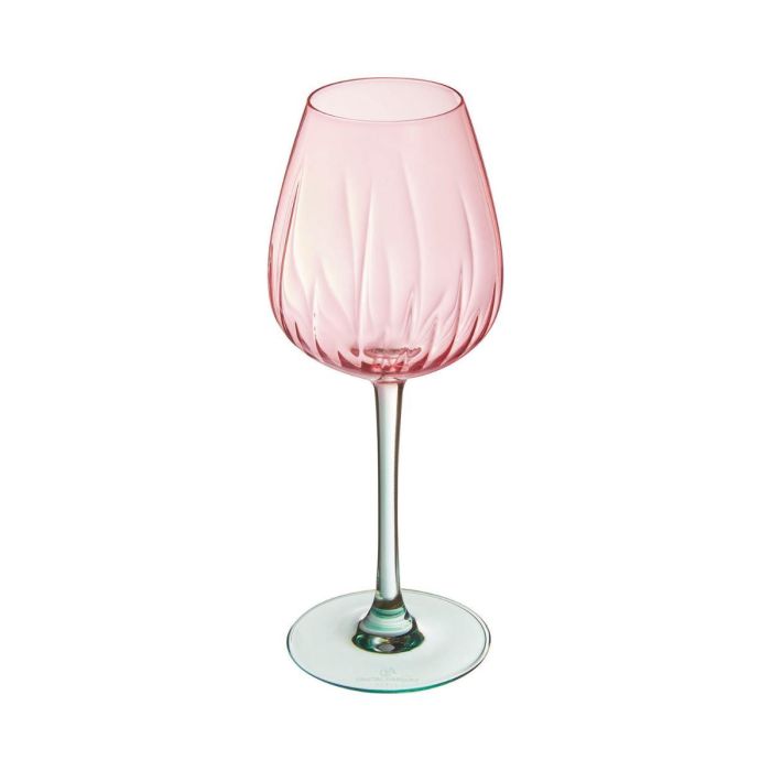 Cristal d'Arques Copas Swirly Spring - Pack 4 Copas de Cristal Rosa, 47 cL, Fabricado en Francia, Libre de Cadmio y Plomo 1