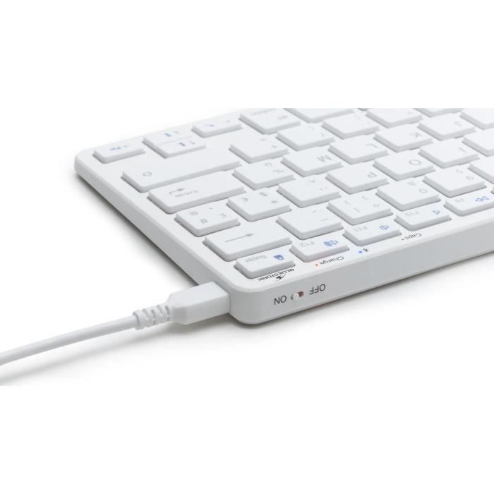 Teclado TKL - BLUESTORK - Bluetooth recargable para Mac - Blanco 3