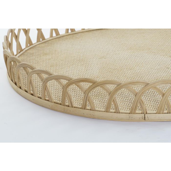 DKD Home Decor Centro Mesa Balines Bambú Marrón 58x58x9 cm, Set de 3 piezas 2