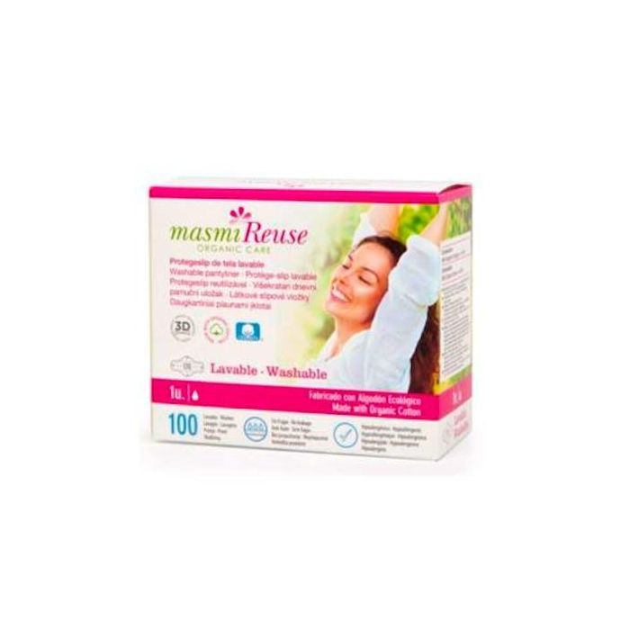 MASMI Protegeslips de Tela Lavable con Alas de Algodón Ecológico Certificado GOTS Hipoalergénicos hasta 100 Lavados Lila
