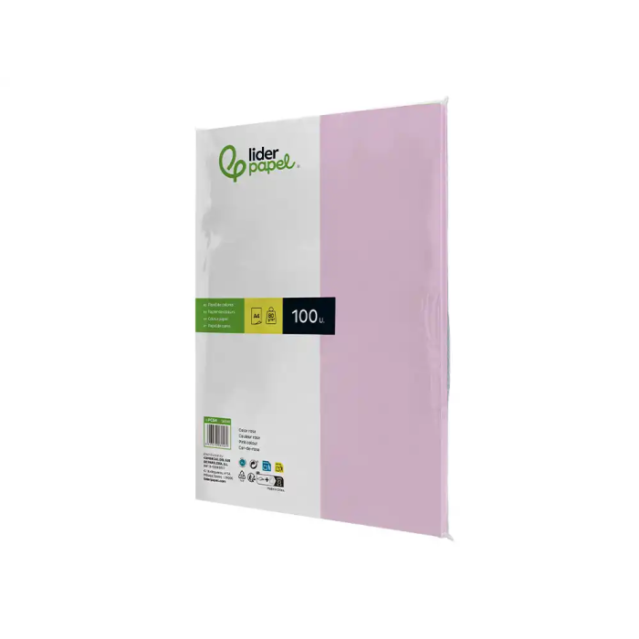 Liderpapel Papel Color A4 80gr Rosa Paquete 100 Hojas 2