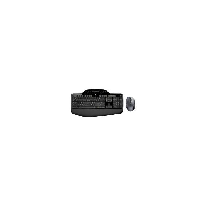 Logitech MK710 Teclado y Ratón Óptico Inalámbrico USB 2.0 Negro - Combo con Receptor Unifying y Teclas Incurve