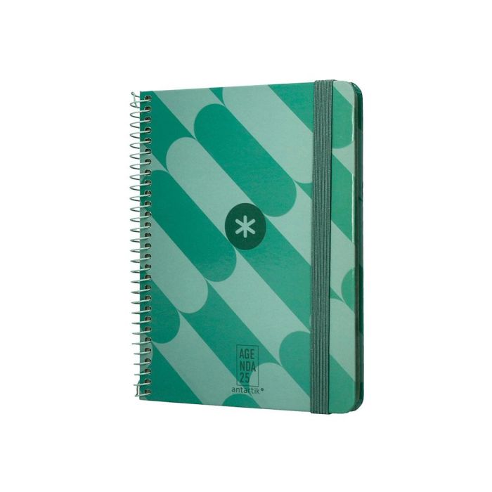 Agenda Espiral Antartik Pattern A6+ 2025 Semana Vista Color Verde Papel 80 gr 3