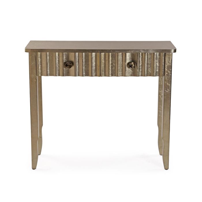 Consola Zest Versa 2 Cajones 30x78x90 cm - Madera MDF y laminado dorado 3 Consola Zest Versa 2 Cajones 30x78x90 cm - Madera MDF y laminado dorado 3
