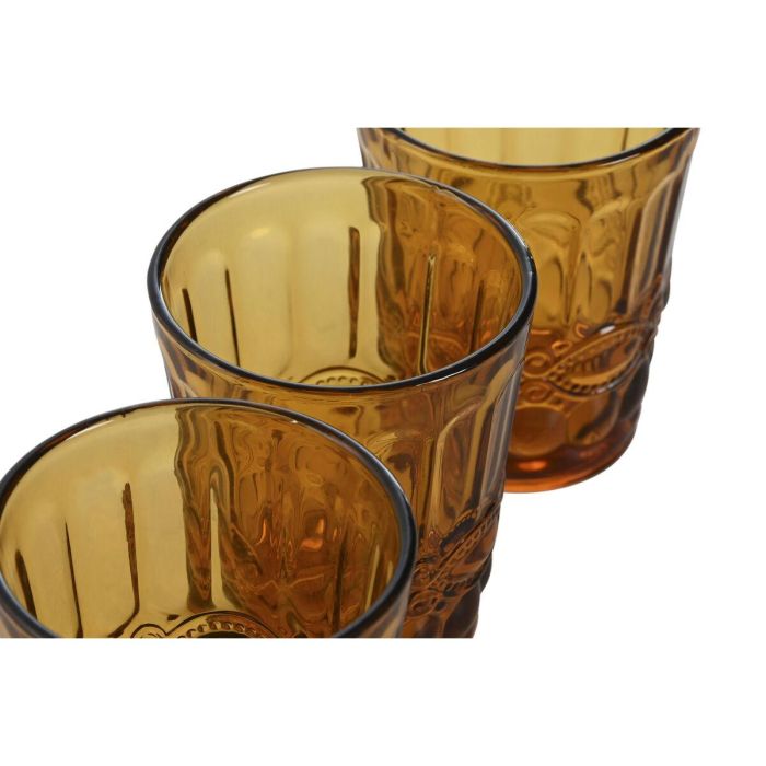 Set de Vasos Home ESPRIT Ambar Cristal Con relieve 240 ml (6 Unidades) 1 Set de Vasos Home ESPRIT Ambar Cristal Con relieve 240 ml (6 Unidades) 1