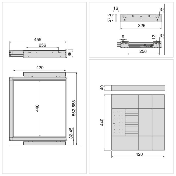 Emuca Kit de cajón organizador y bastidor regulable Quartz para armarios, guías de cierre suave y extracción total, Módulo 60cm, Acabado Titanio 11 Emuca Kit de cajón organizador y bastidor regulable Quartz para armarios, guías de cierre suave y extracción total, Módulo 60cm, Acabado Titanio 11