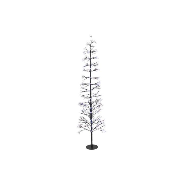 DKD Home Decor Árbol de Navidad Moderno Negro con Iluminación LED Multicolor, 180 cm de Altura y Estructura Metálica (50x50 cm Base)