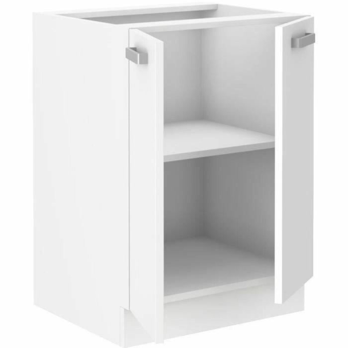 ATLAS Mueble bajo con 2 puertas - Decoración blanca - L60cm - Se vende sin encimera 4 ATLAS Mueble bajo con 2 puertas - Decoración blanca - L60cm - Se vende sin encimera 4