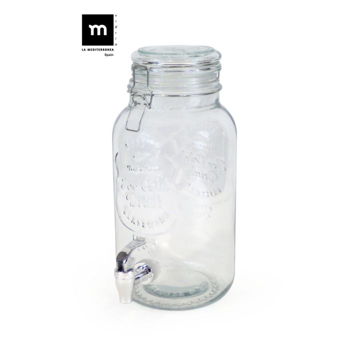 La Mediterranea Tarro Dispensador con Grifo 4L Vidrio 14.5x14.5x31.5 cm (6 Unidades) 1