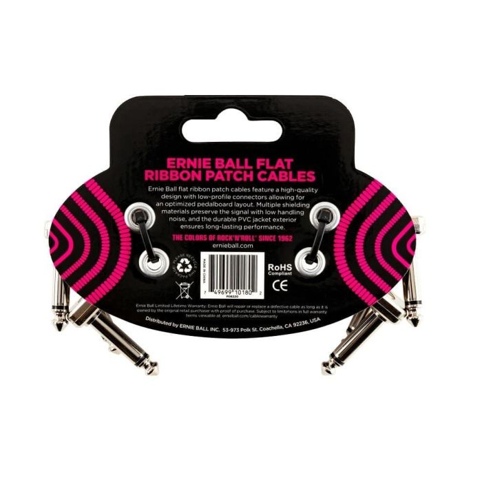 Cable Eb Patch Flat Ribbon 3? Negro -Pack 3