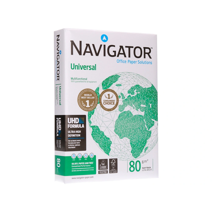Navigator Papel Din A4 80 Gramos Paquete 500 Hojas | 100% Libre de Atascos, Calidad UHD, Blanco, Certificado Ecolabel y FSC 3 Navigator Papel Din A4 80 Gramos Paquete 500 Hojas | 100% Libre de Atascos, Calidad UHD, Blanco, Certificado Ecolabel y FSC 3