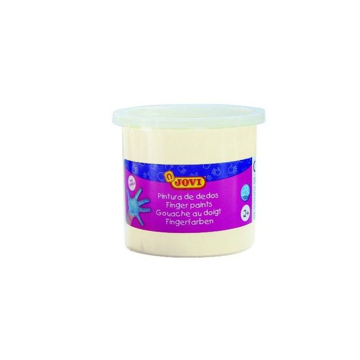 Jovi Estuche 5 Botes Pintura De Dedos 125 mL Blanco - Pintura No Tóxica, Lavable y Fácil de Limpiar