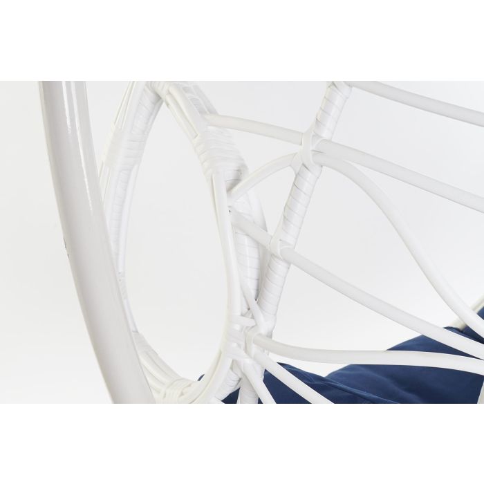 Sillón de jardín colgante DKD Home Decor Azul marino Blanco Aluminio ratán sintético 90 x 70 x 110 cm (107 x 107 x 198 cm) 7 Sillón de jardín colgante DKD Home Decor Azul marino Blanco Aluminio ratán sintético 90 x 70 x 110 cm (107 x 107 x 198 cm) 7