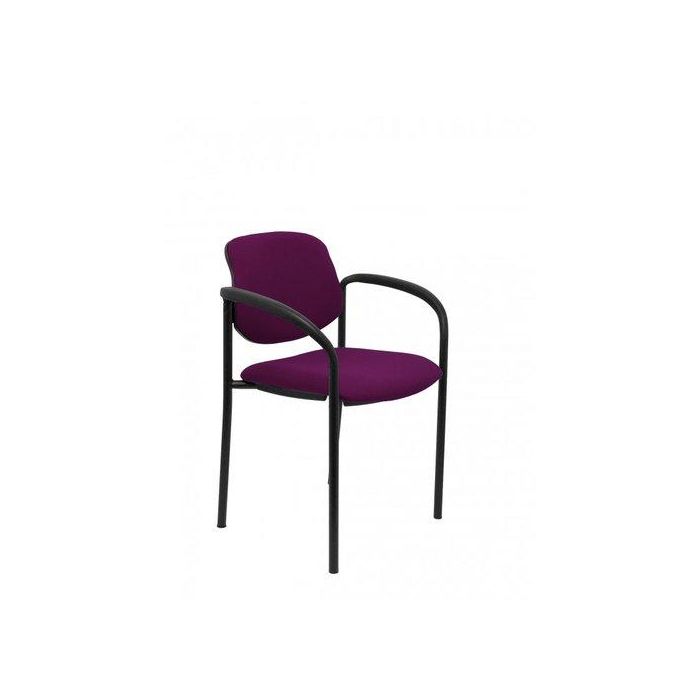 Silla Piqueras Y Crespo Villalgordo Confidente Brazos Fijos Chasis Negro Asiento Y Respaldo Tapizados Bali Morado