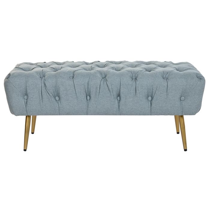 DKD Home Decor Descalzadora Glam Azul Dorado Capitoné Poliéster Metal Hecha a Mano 103x46x42 cm 4 DKD Home Decor Descalzadora Glam Azul Dorado Capitoné Poliéster Metal Hecha a Mano 103x46x42 cm 4