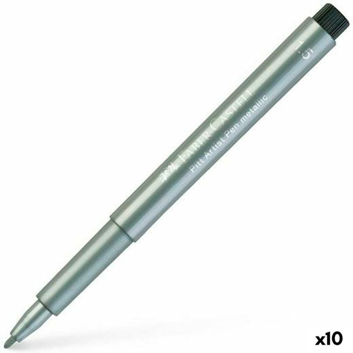Rotuladores Faber-Castell Pitt Artist Metalizado Plateado (10 Unidades) 0 Rotuladores Faber-Castell Pitt Artist Metalizado Plateado (10 Unidades) 0