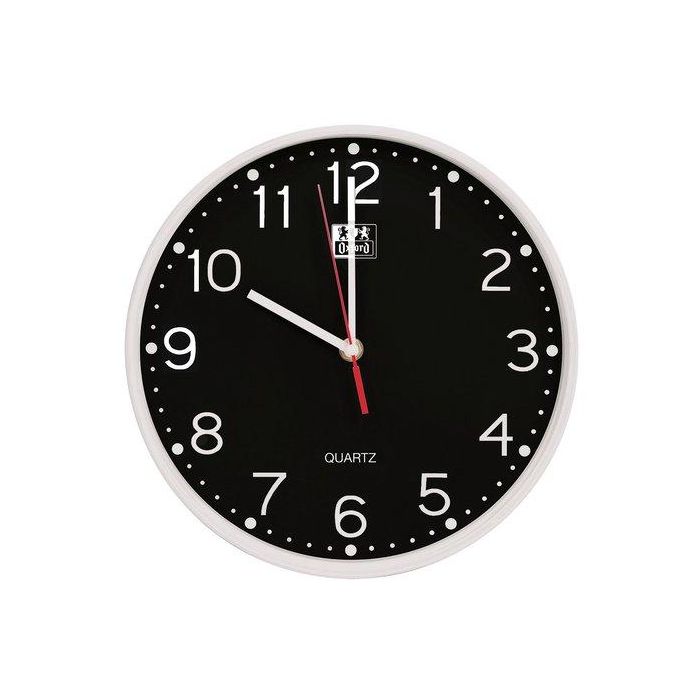 Reloj Pared Oxford Calm Negro Analogico 25 Cm Ø (Pila Incluida)