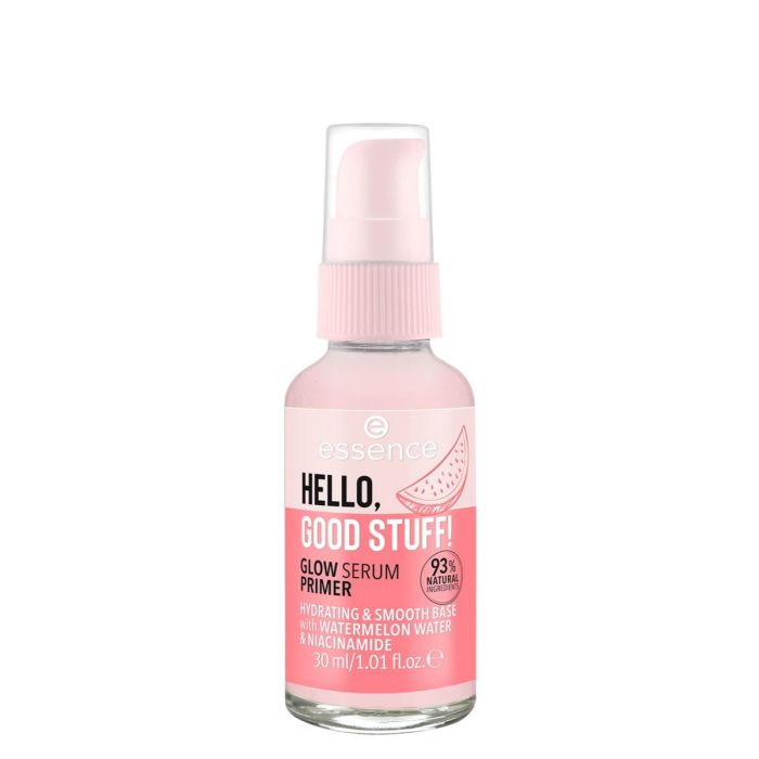 Essence HELLO, GOOD STUFF! Glow Serum Primer Hidratante Facial con Agua de Sandía, Niacinamida, Vegano, 30 ml