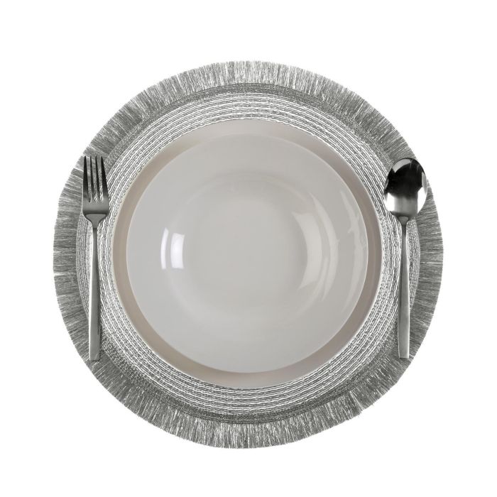 Versa Salvamantel Plateado 38x38 cm - Poliéster (6 Unidades) 1 Versa Salvamantel Plateado 38x38 cm - Poliéster (6 Unidades) 1