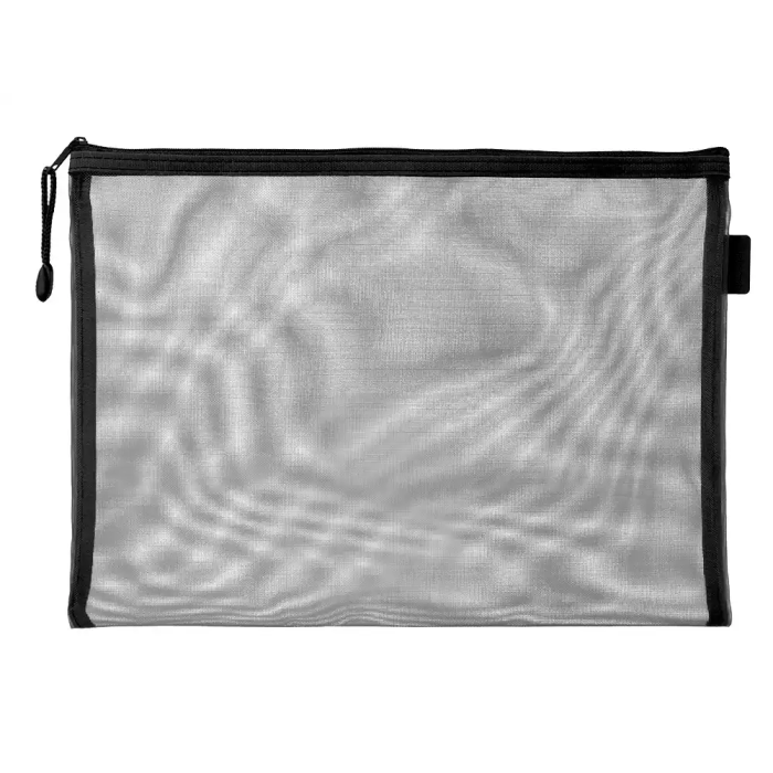 Liderpapel Bolsa Zipper Bag Poliéster Transpirable Multiusos Din A4 Negro con Cierre de Cremallera 1