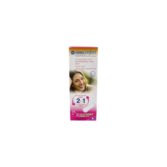 Farmaconfort 2En1 Protegeslip Maxi Plus + Compresa Ultra 24 Unidades