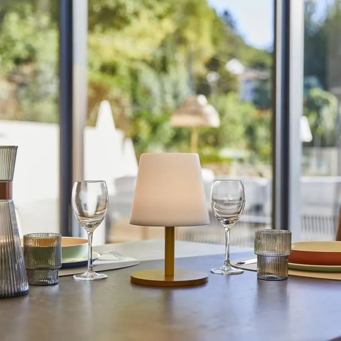 Lumisky STANDY MINI WOOD Lámpara de Mesa Inalámbrica LUM3760093545495, 25 cm, Base Bambú Natural, LED Blanco Cálido y Blanco 2