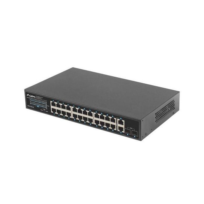Lanberg Switch 24 Puertos 1Gbps PoE+ 360W - Conectividad Ethernet y Fibra Óptica 2