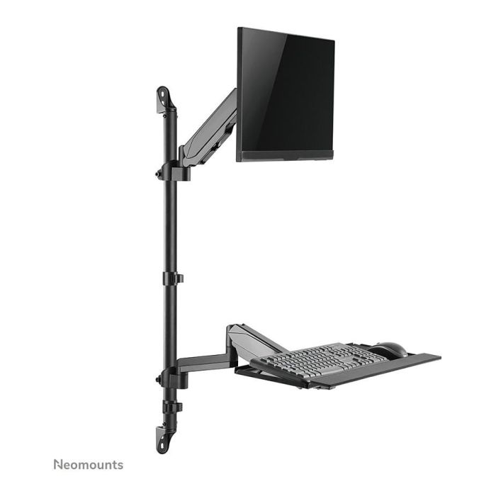 Neomounts WL90-325BL1 Soporte de Pared Móvil para Monitor 17-32", 9 kg, Resorte de Gas, Rotación 360°, Inclinación, Negro - Soporte de Trabajo de Pie/Sentado