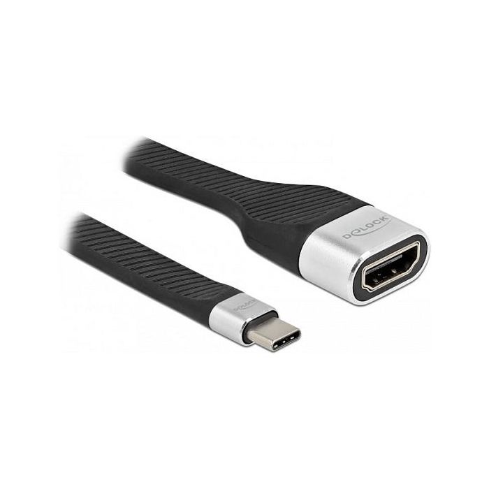 DeLOCK FPC Cable de Cinta Plana USB Type-C a HDMI Alt Mode DP 4K 60Hz, 0.14m, Negro, Plata, HDCP 2.2, 10.2 Gbit/s 1 DeLOCK FPC Cable de Cinta Plana USB Type-C a HDMI Alt Mode DP 4K 60Hz, 0.14m, Negro, Plata, HDCP 2.2, 10.2 Gbit/s 1