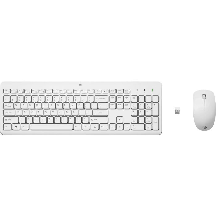 HP Teclado y Ratón Inalámbricos 230, Combo Completo, Membrana, Blanco, Distribución Española