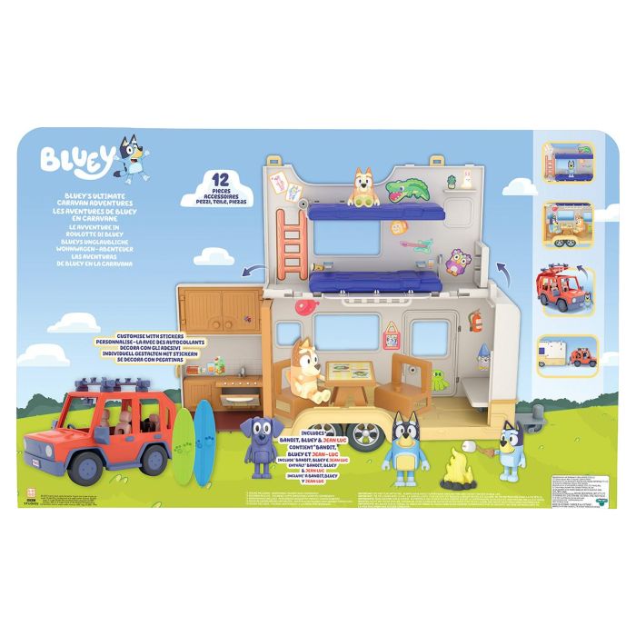 MOOSE 13096 Set Cruiser y Campervan Bluey con 3 Figuras – Juguete Transformable para Niños +3 Años 4