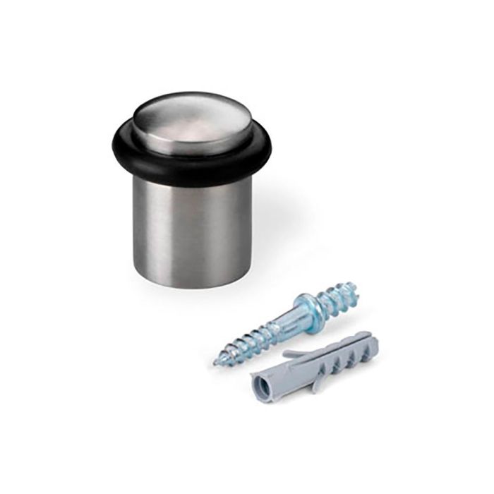 Inofix Tope de puerta metálico con torica acero inoxidable cromado mate para puertas de interior